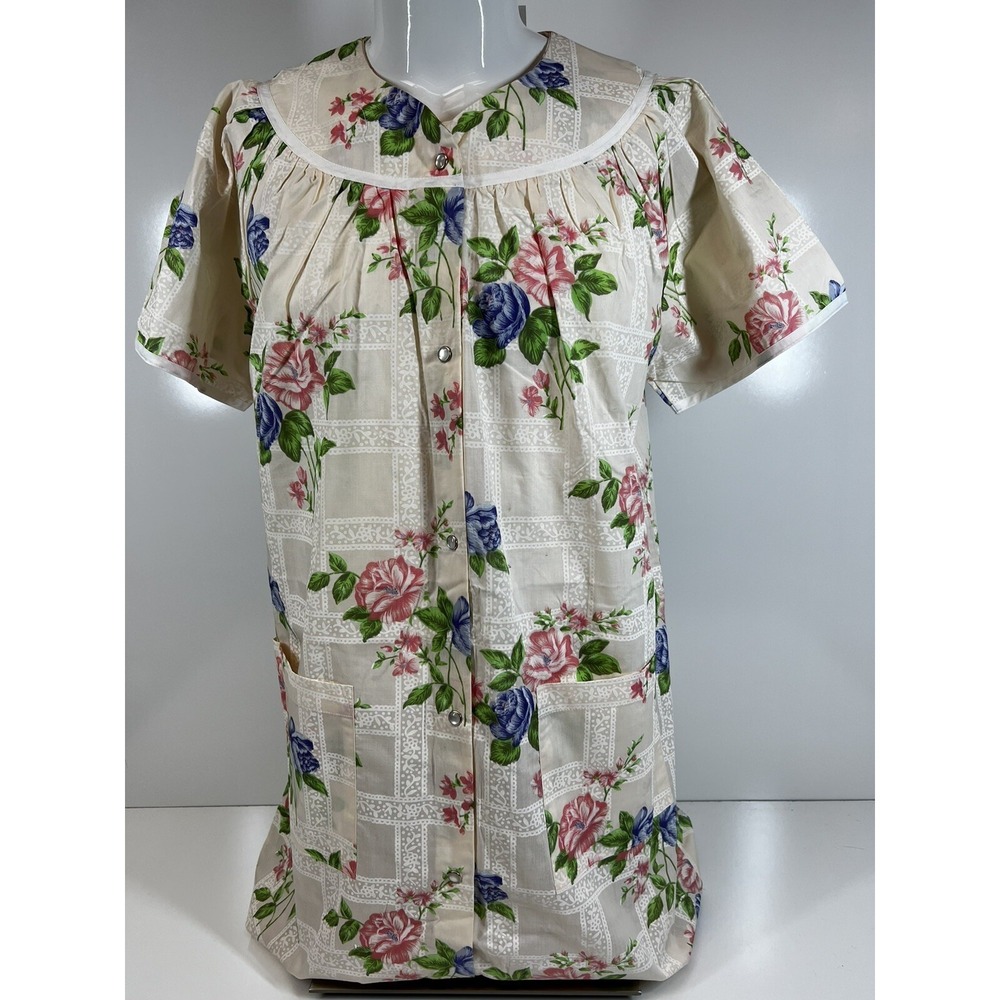 Basic Editions Intimates Vintage Womens Floral Nightgown Prairie Peasant Size M